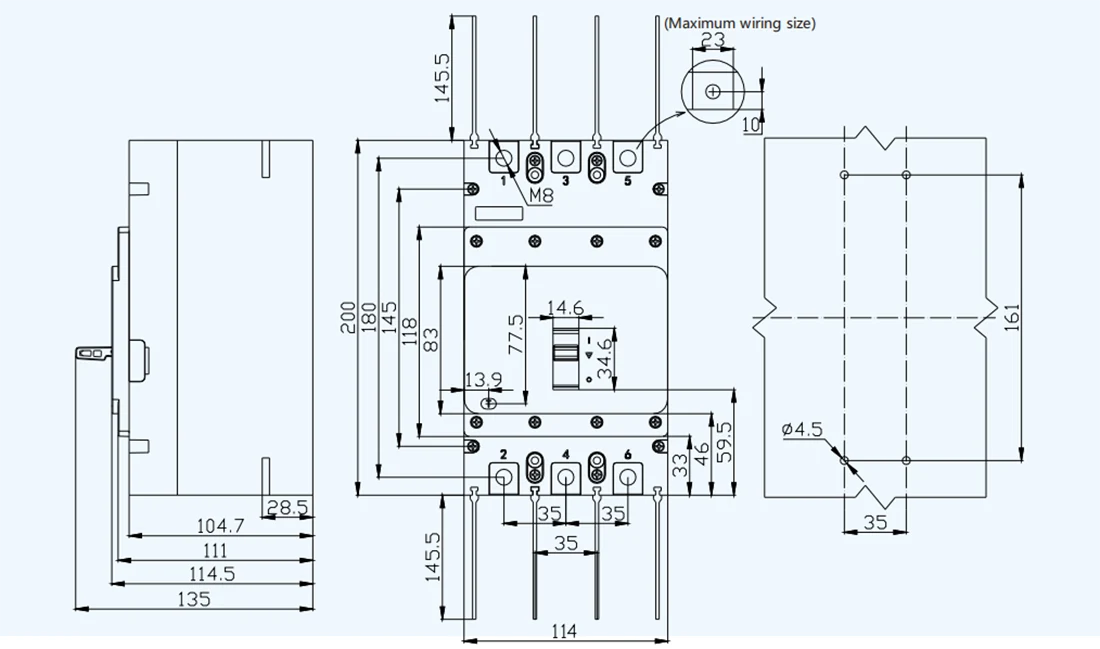 160A Circuit Breaker DC500V MCCB MX24V