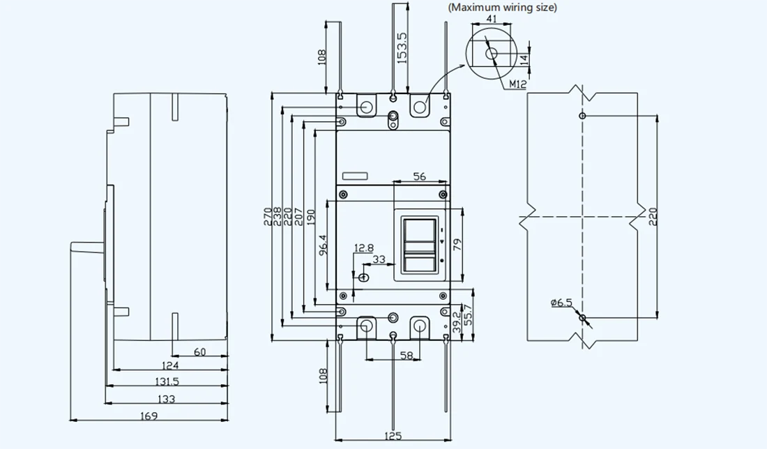 160A Circuit Breaker DC500V MCCB MX24V