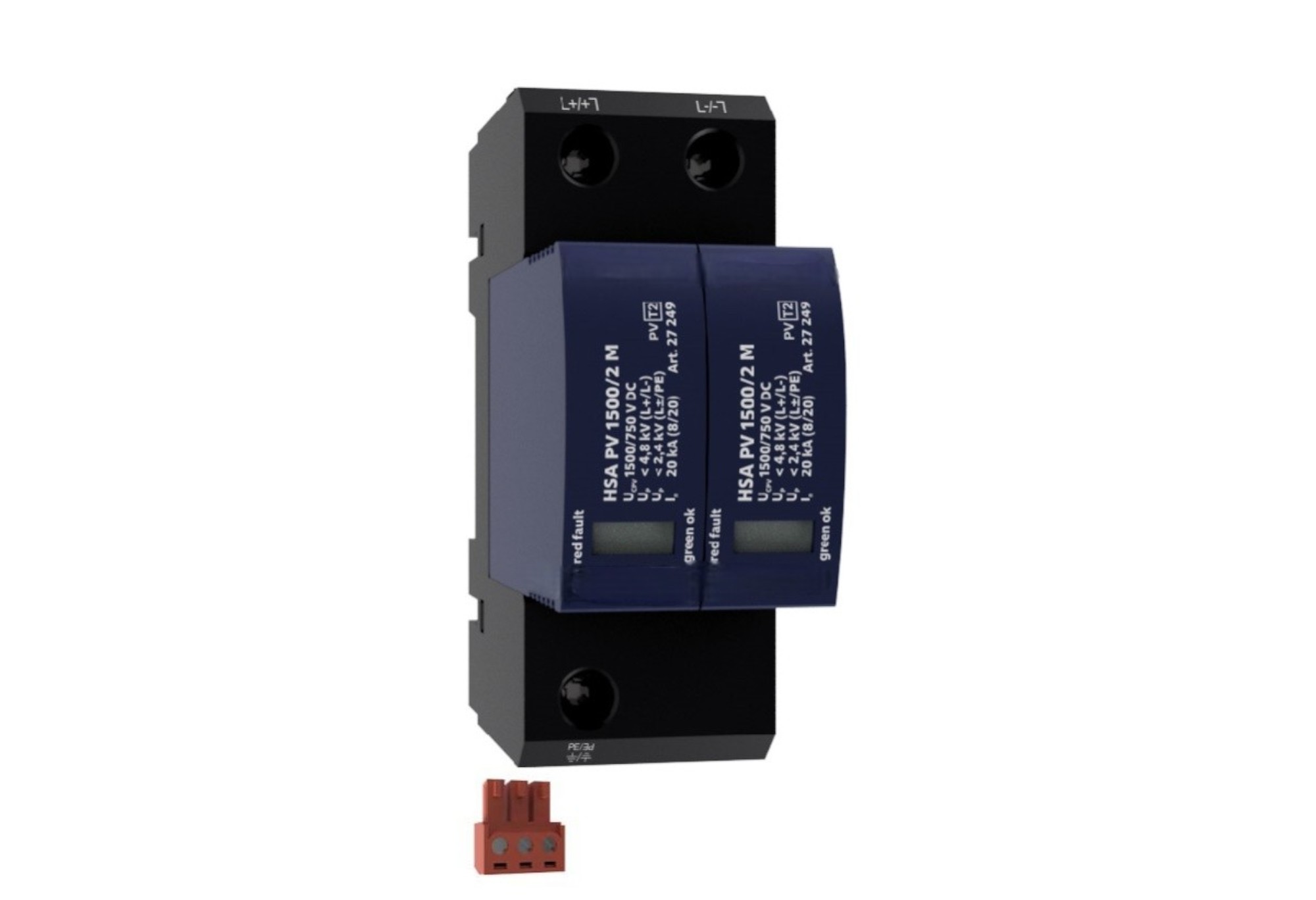 Type 2 PV Surge Arterster (connessione U/Y) | Nessun fusibile di backup | Monitoraggio remoto
